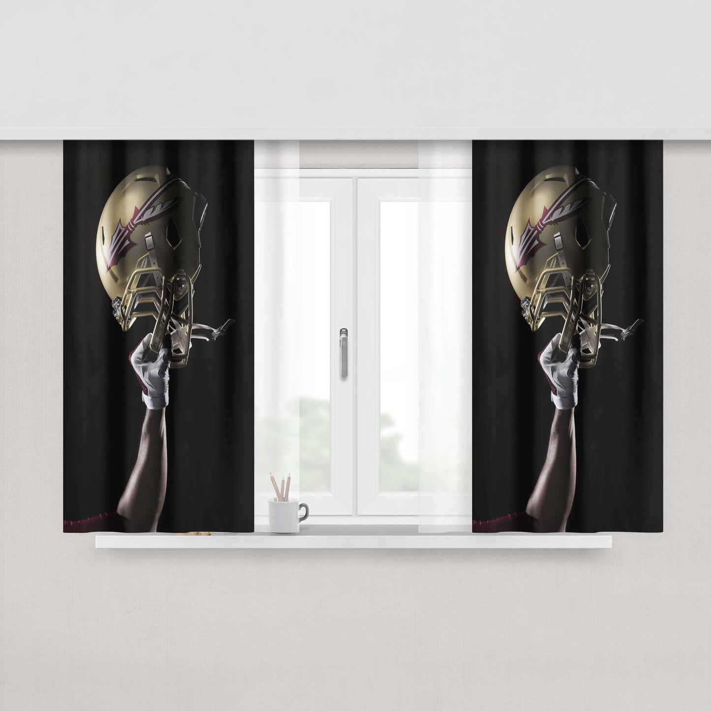 Florida State Fsu College Peach Skin Window Curtains
