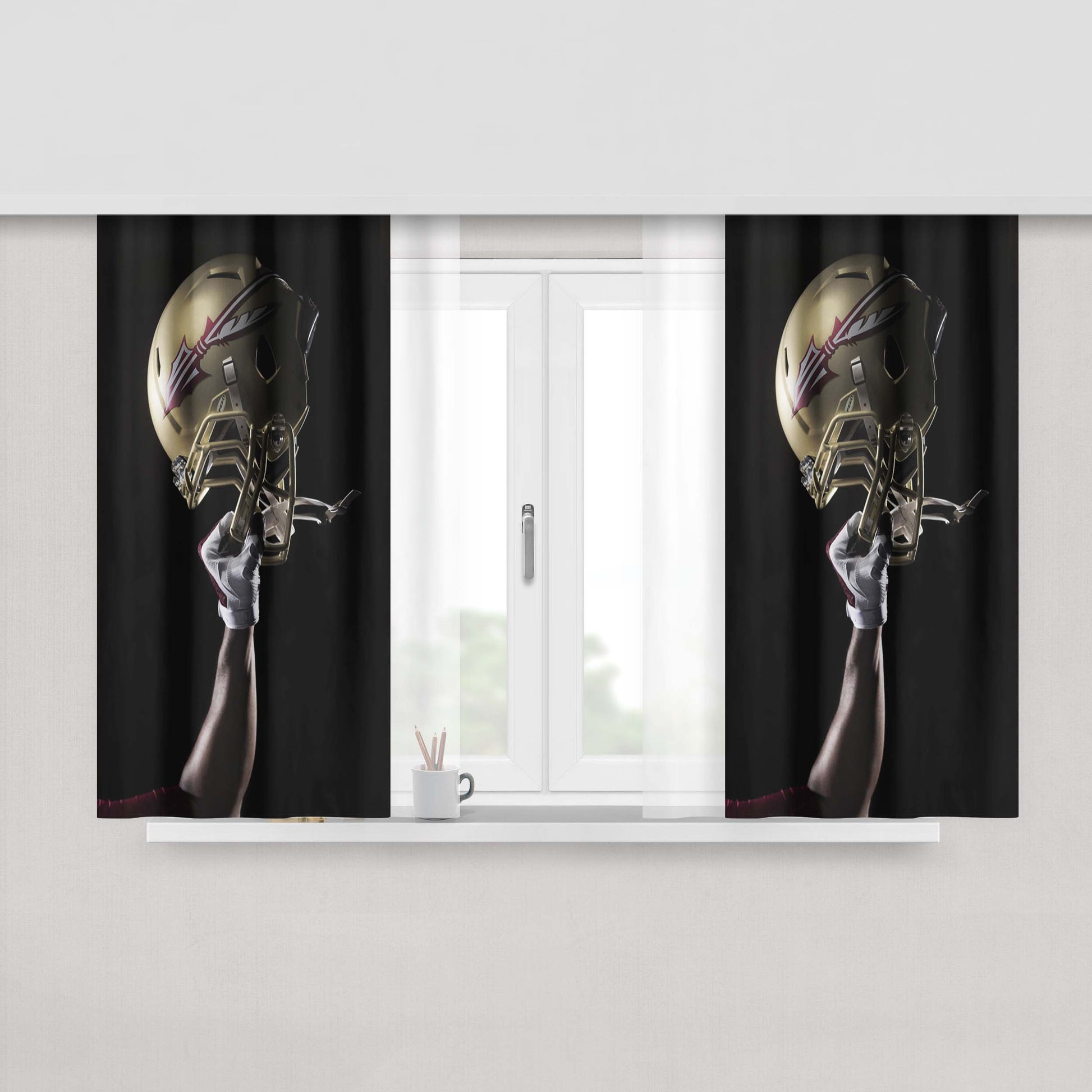 Florida State Fsu College Peach Skin Window Curtains