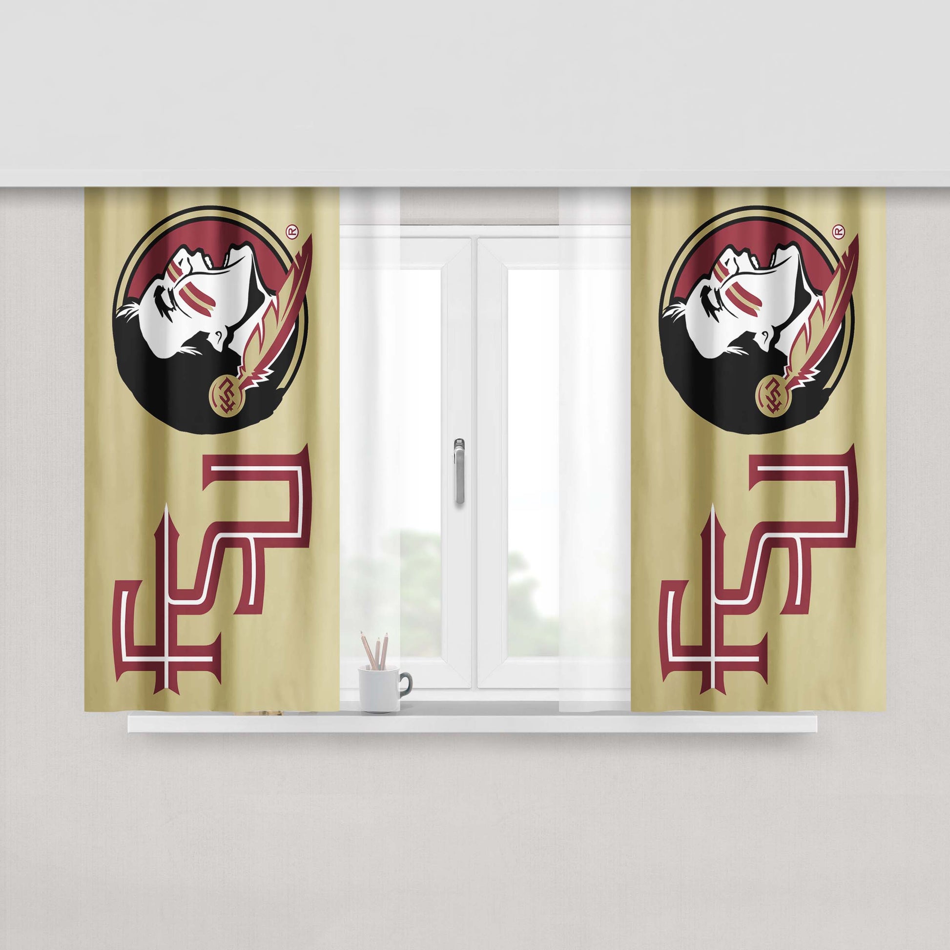 Florida State Fsu Football 4 Peach Skin Window Curtains