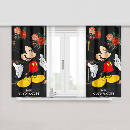 Flowers Coach Mickey Mouse New 49 Peach Skin Window Curtains