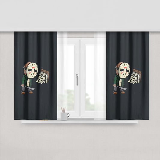Friday 12Th Halloween Peach Skin Window Curtains
