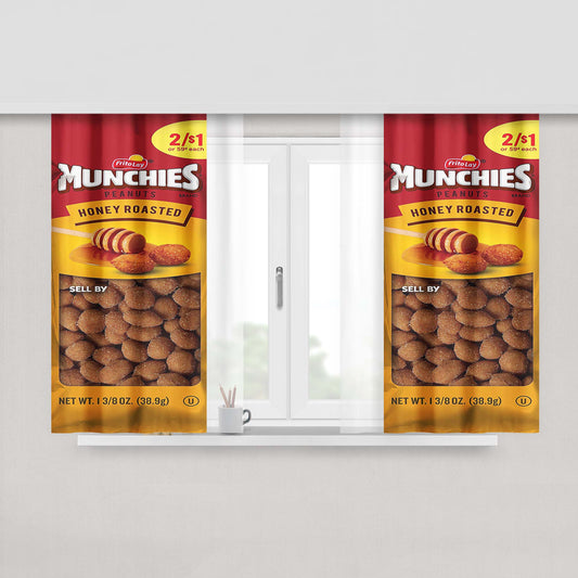 Fritolay Munchies Peanuts Honey Roasted Peach Skin Window Curtains