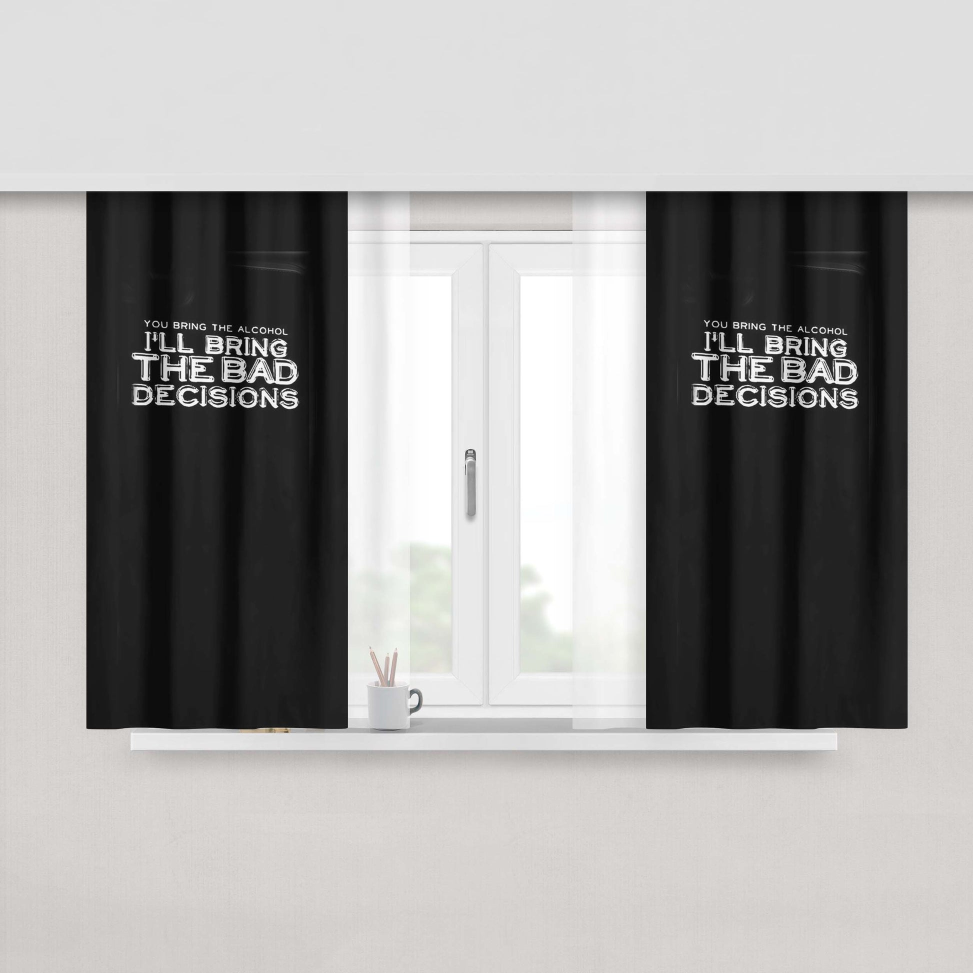 Funny Christmas Gift You Bring The Alcohol Peach Skin Window Curtains