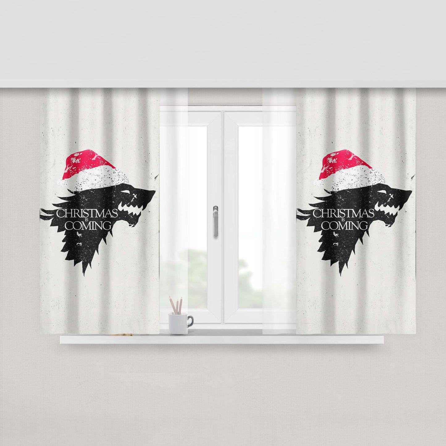 Game Of Throne Christmas Is Coming Peach Skin Window Curtains
