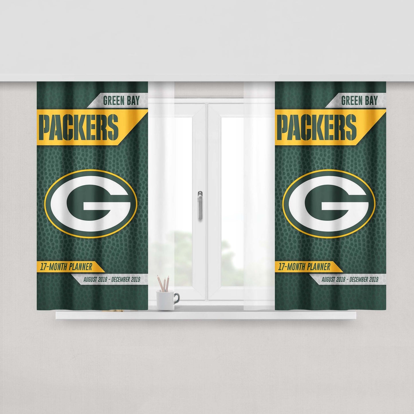 Green Bay Packers 2019 Pocket Planner Peach Skin Window Curtains