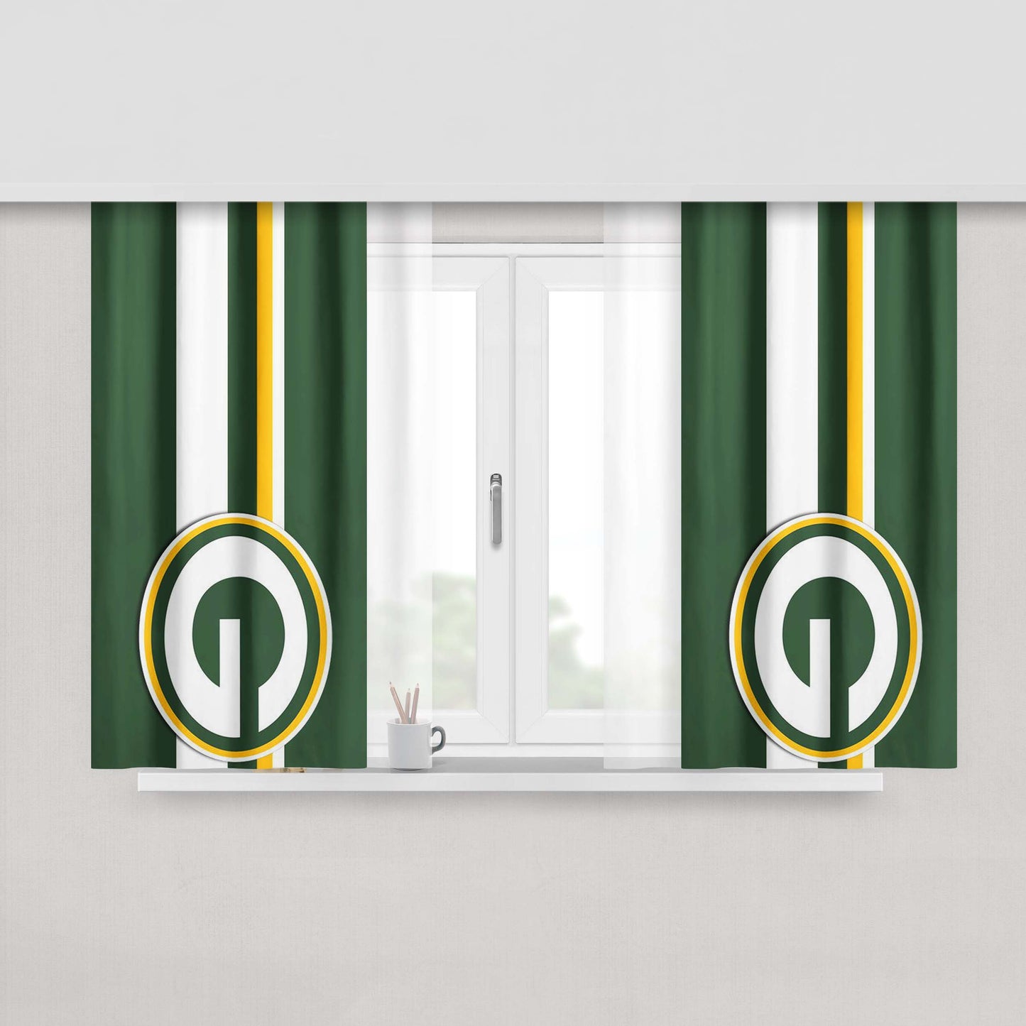 Green Bay Packers Nfl Peach Skin Window Curtains