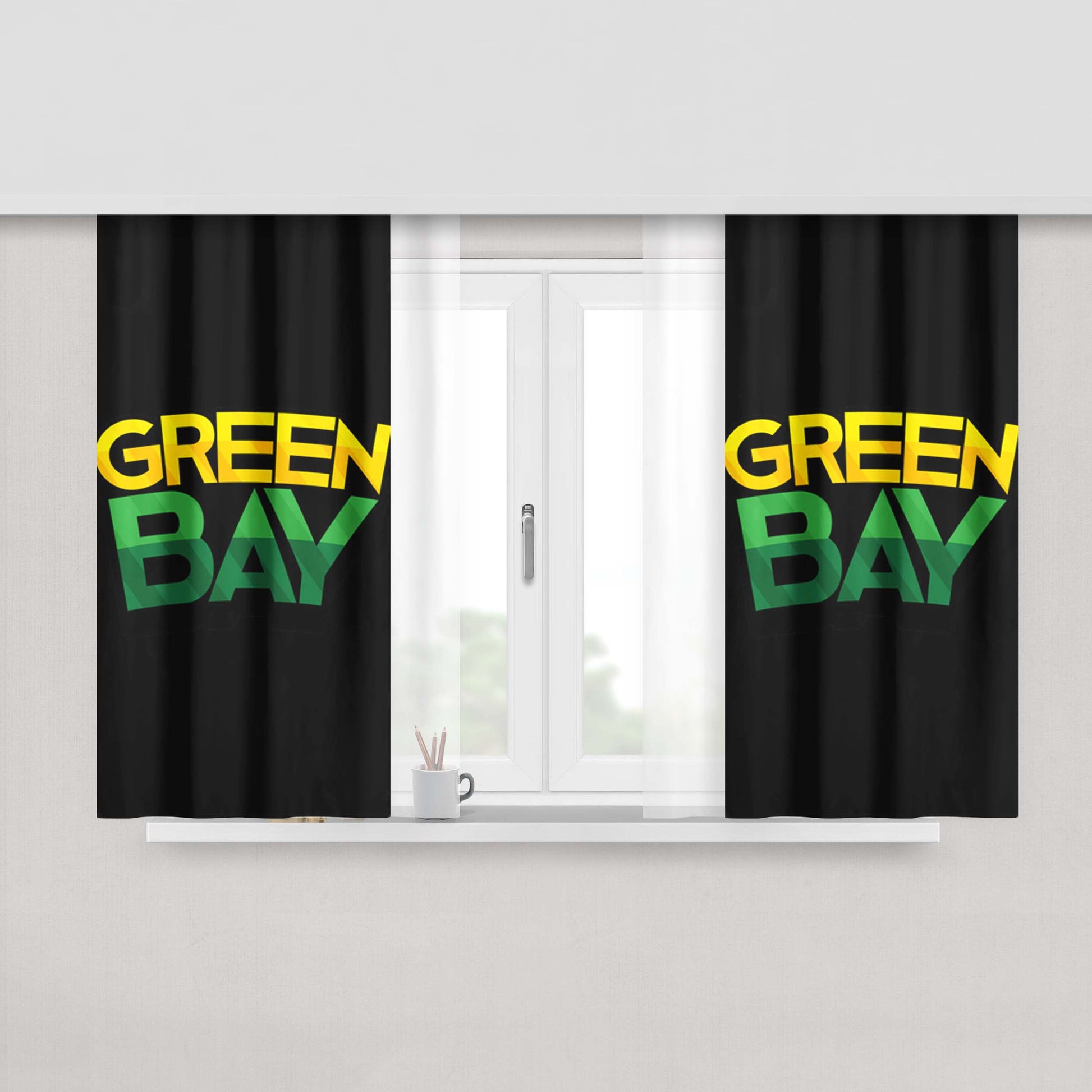 Green Bay Packers Peach Skin Window Curtains