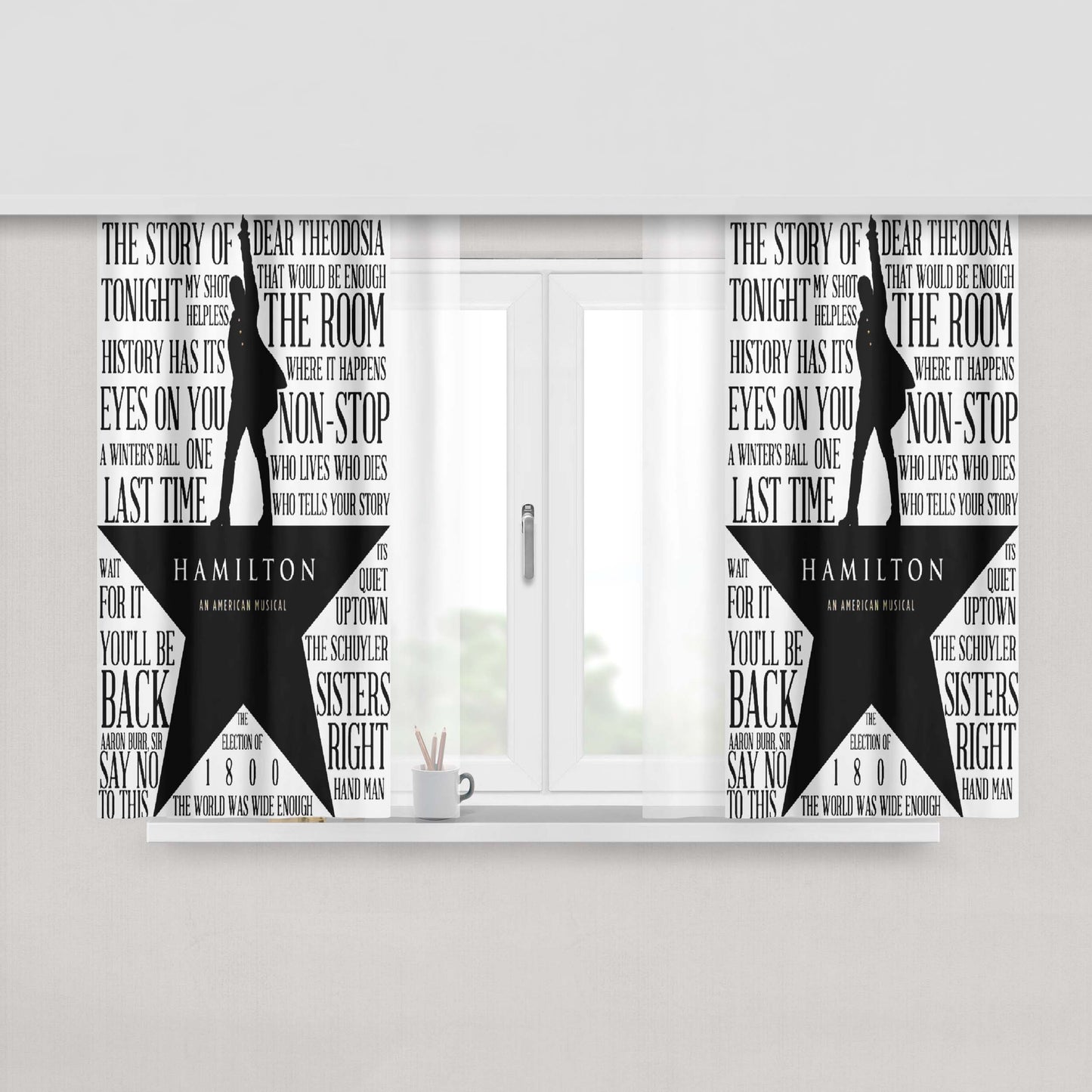 Hamilton An American Music Peach Skin Window Curtains