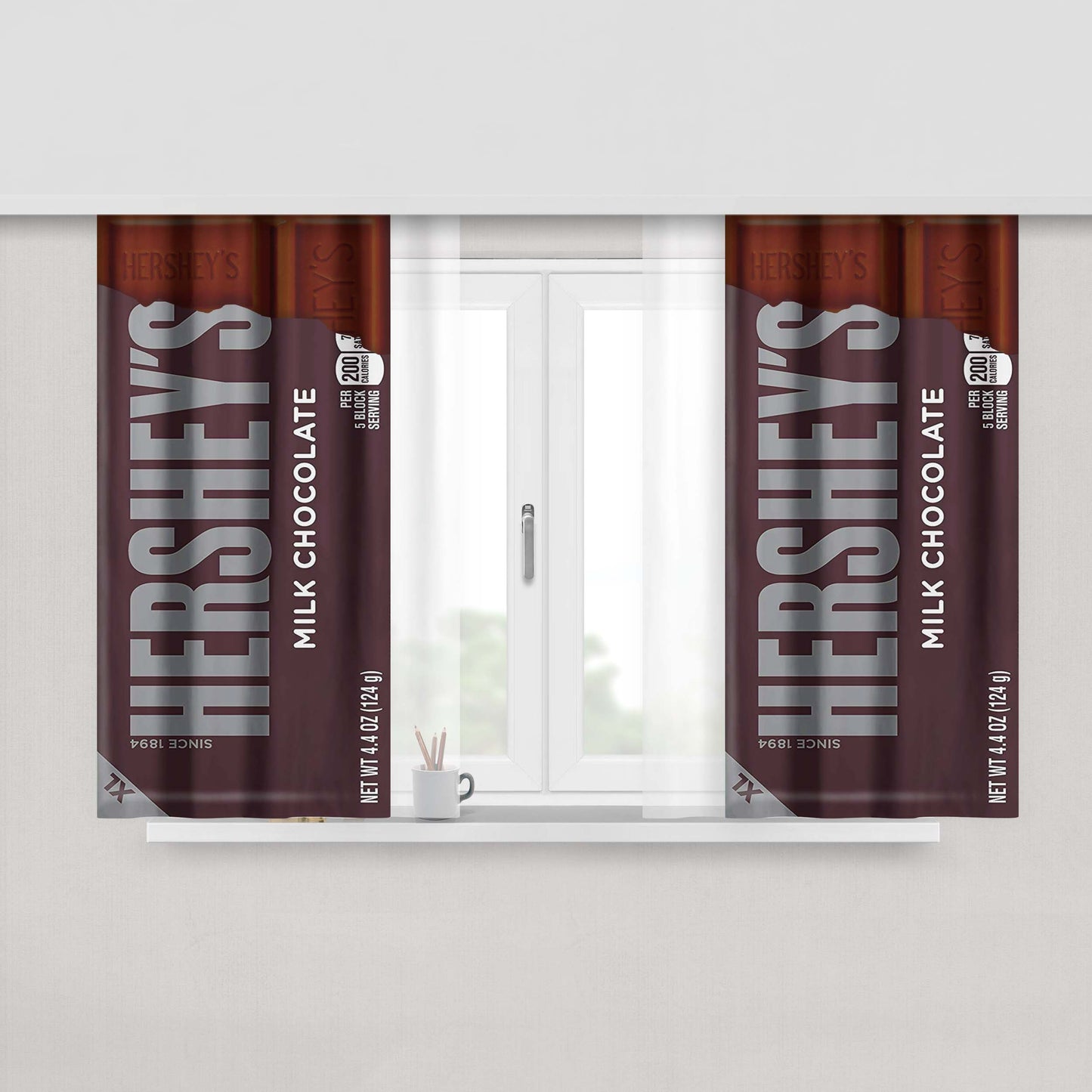 Hershey Milk Chocolate Candy Bar Xl Peach Skin Window Curtains