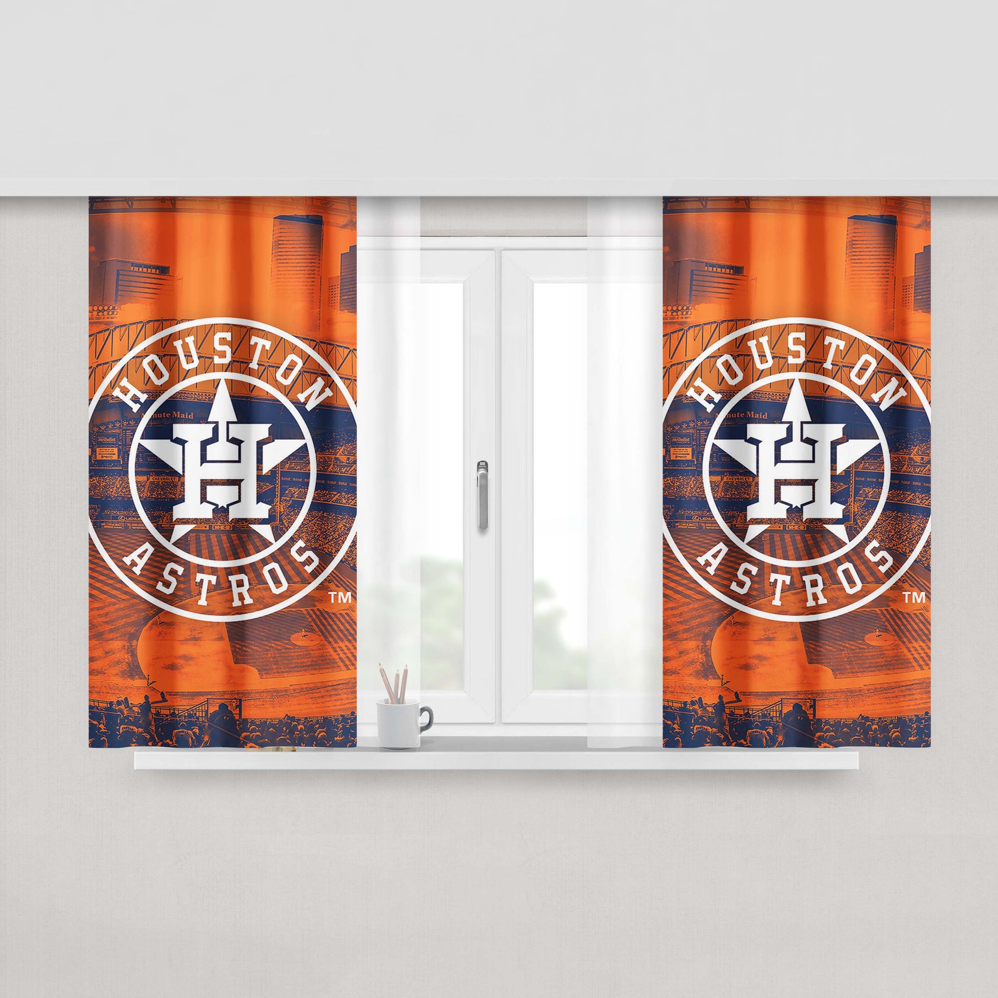 Huston Astros Mobile Wallpaper Peach Skin Window Curtains