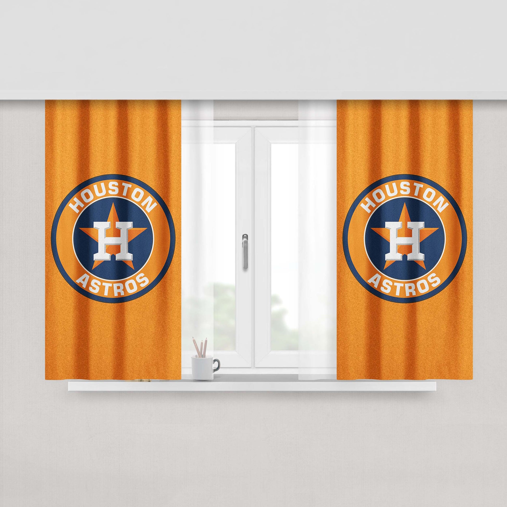 Huston Astros Tickets Peach Skin Window Curtains