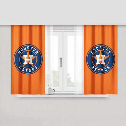 Huston Astros Peach Skin Window Curtains