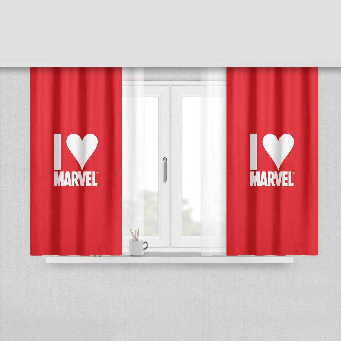 I Love Lucy Shock Peach Skin Window Curtains
