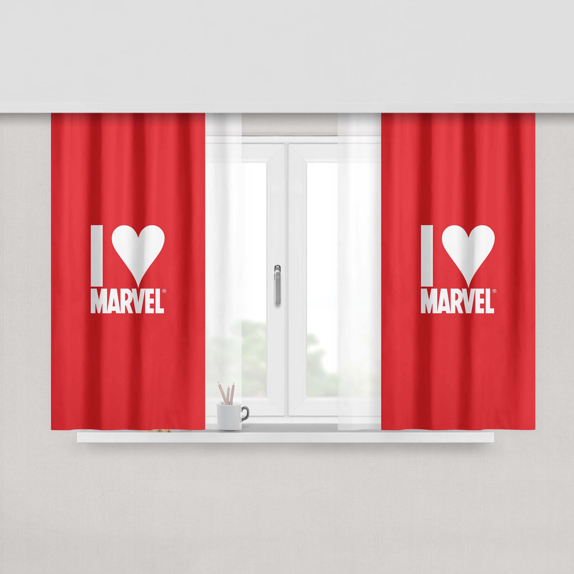 I Love Lucy Shock Peach Skin Window Curtains