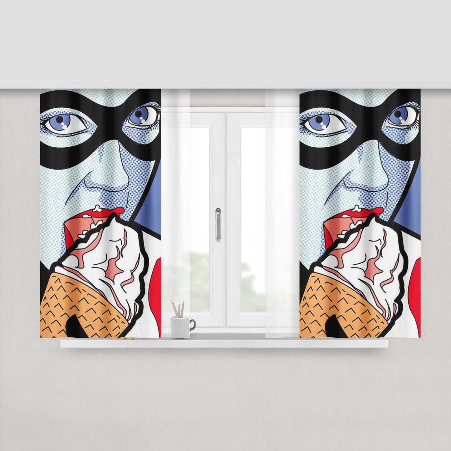 Ice Bear We Bare Bears Polar Escandalosos Peach Skin Window Curtains