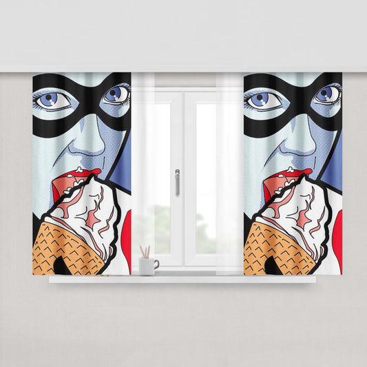 Ice Bear We Bare Bears Polar Escandalosos Peach Skin Window Curtains