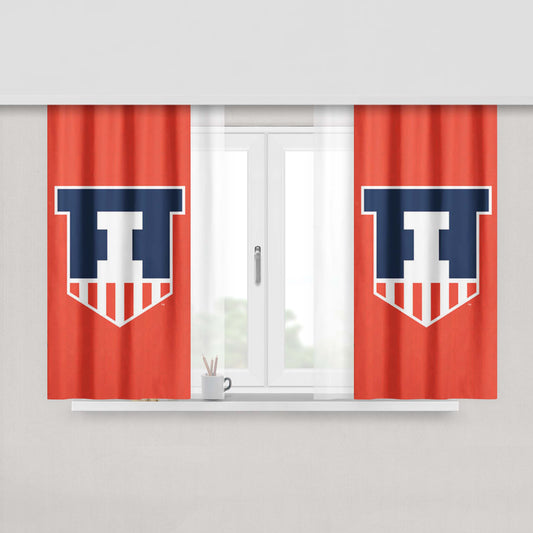 Illinois Orange Peach Skin Window Curtains