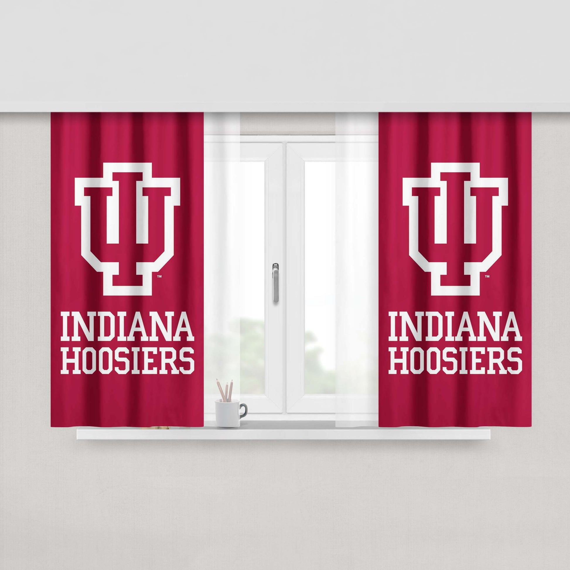 Indiana Hoosiers Logo Peach Skin Window Curtains