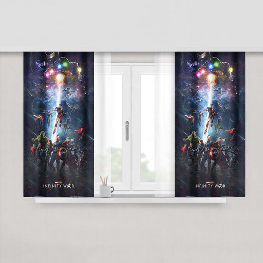 Infinity Wars Poster Art Peach Skin Window Curtains