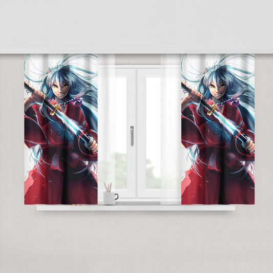 Inuyasha Anime Boy Peach Skin Window Curtains