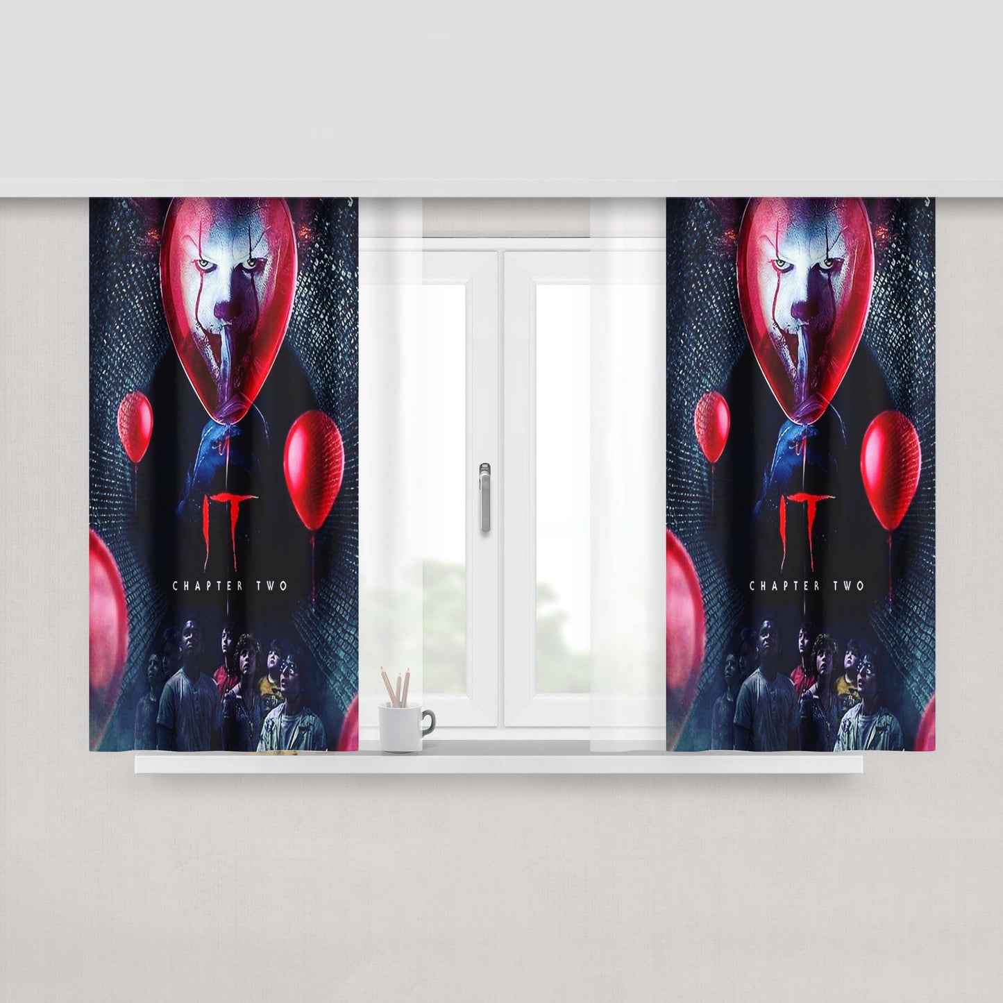 It Chapter Two Rick And Morty Peach Skin Window Curtains