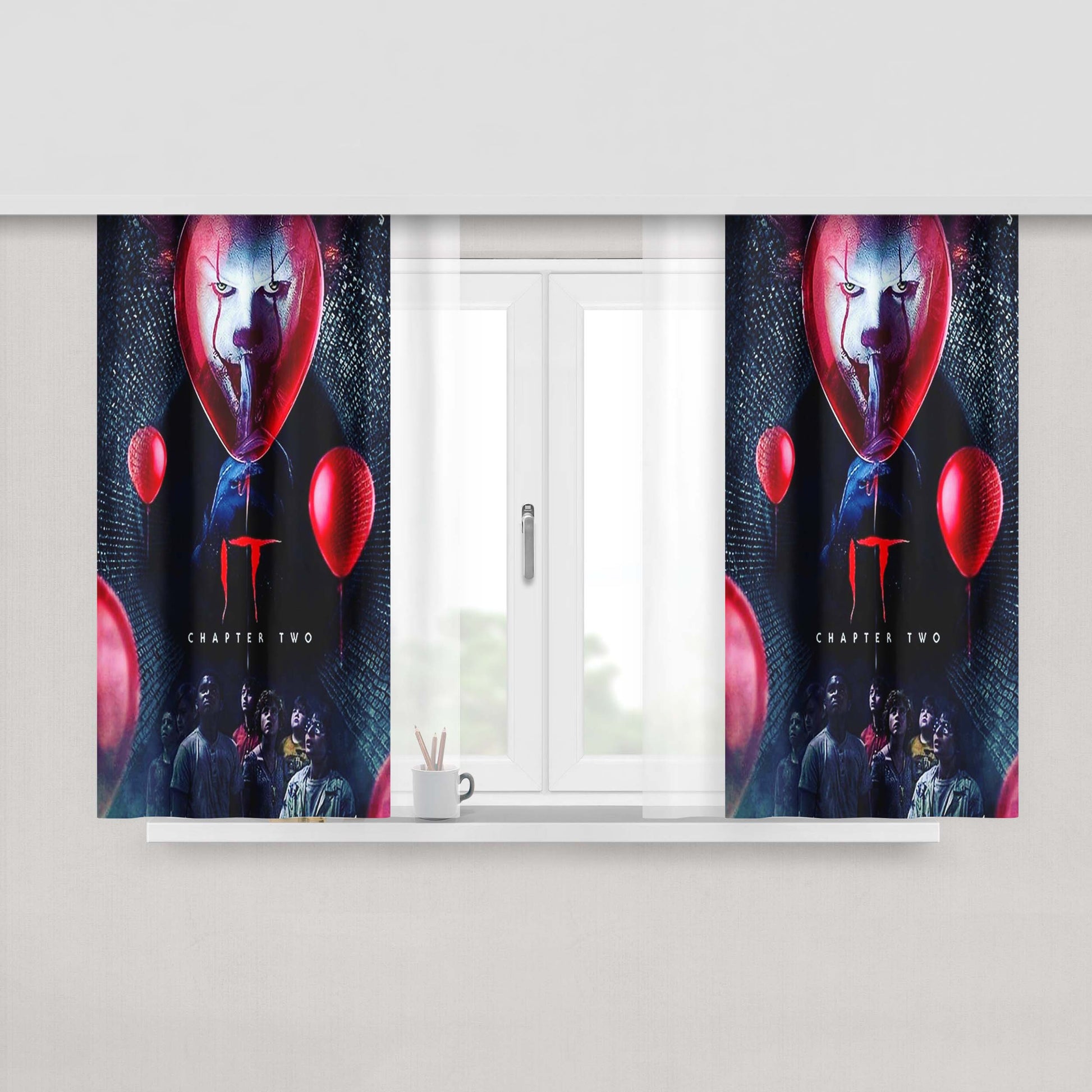 It Chapter Two Rick And Morty Peach Skin Window Curtains