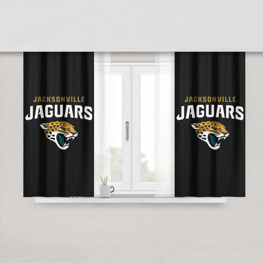 Jacksonville Jaguars Primary Logo Peach Skin Window Curtains