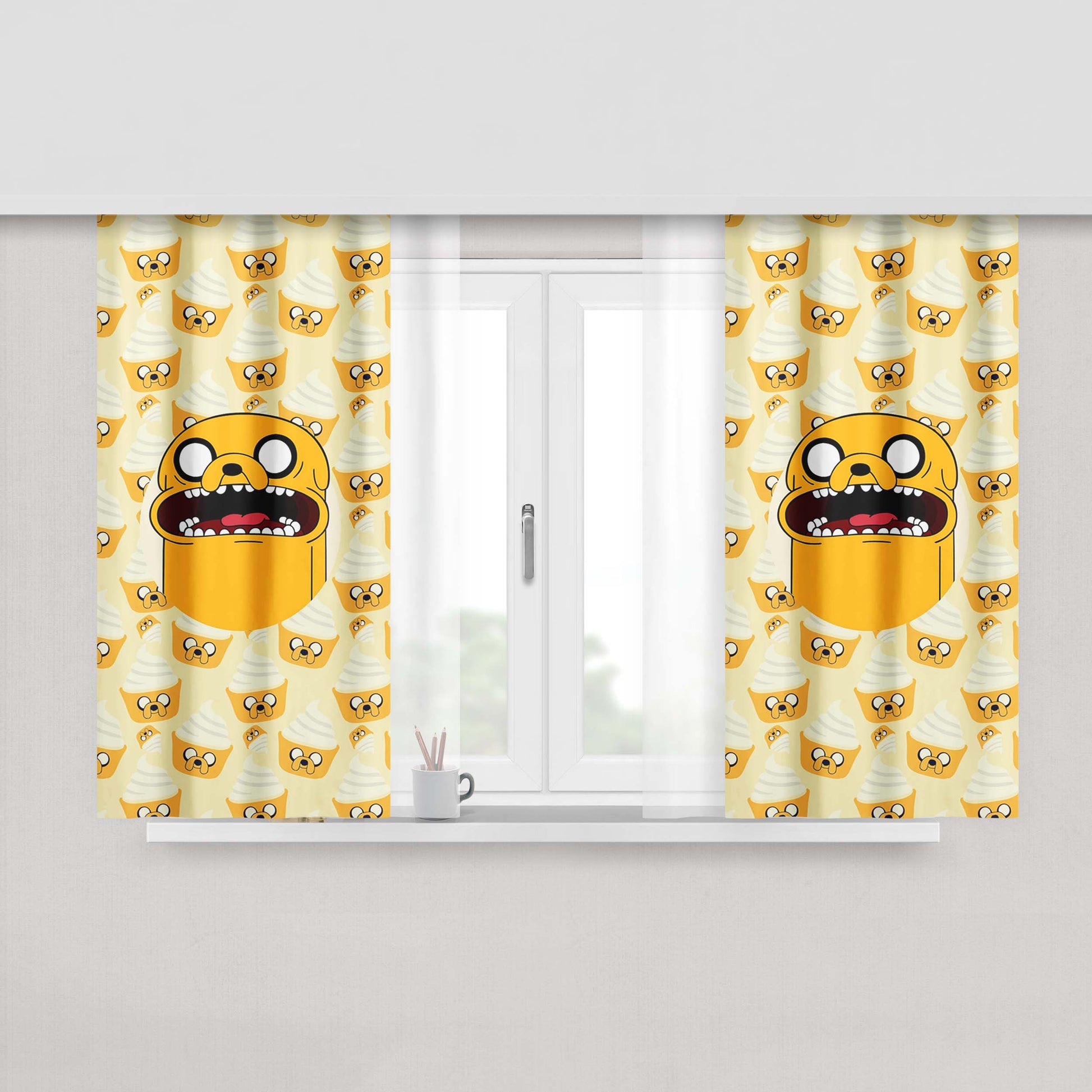 Jake Cake Pattern Peach Skin Window Curtains