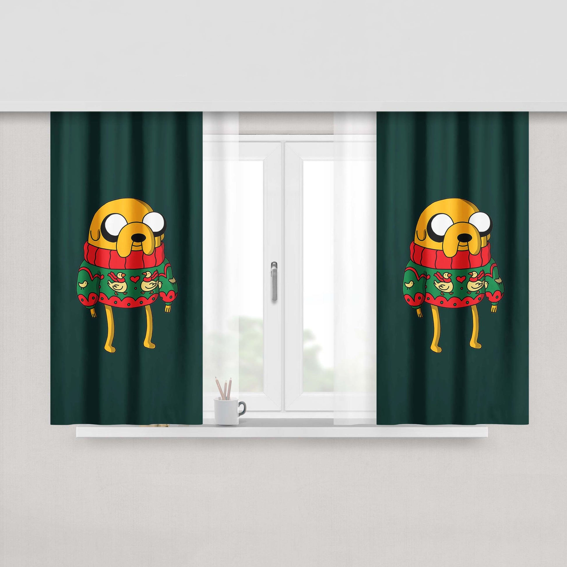 Jake Christmas Jumper Peach Skin Window Curtains