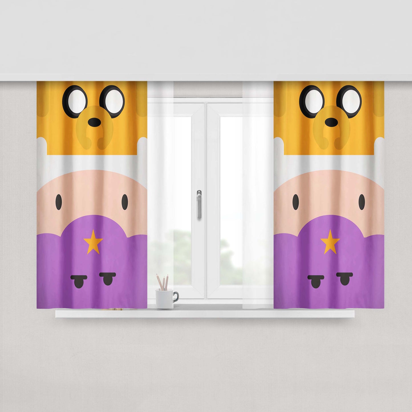 Jake Finn Lumpy Space Peach Skin Window Curtains