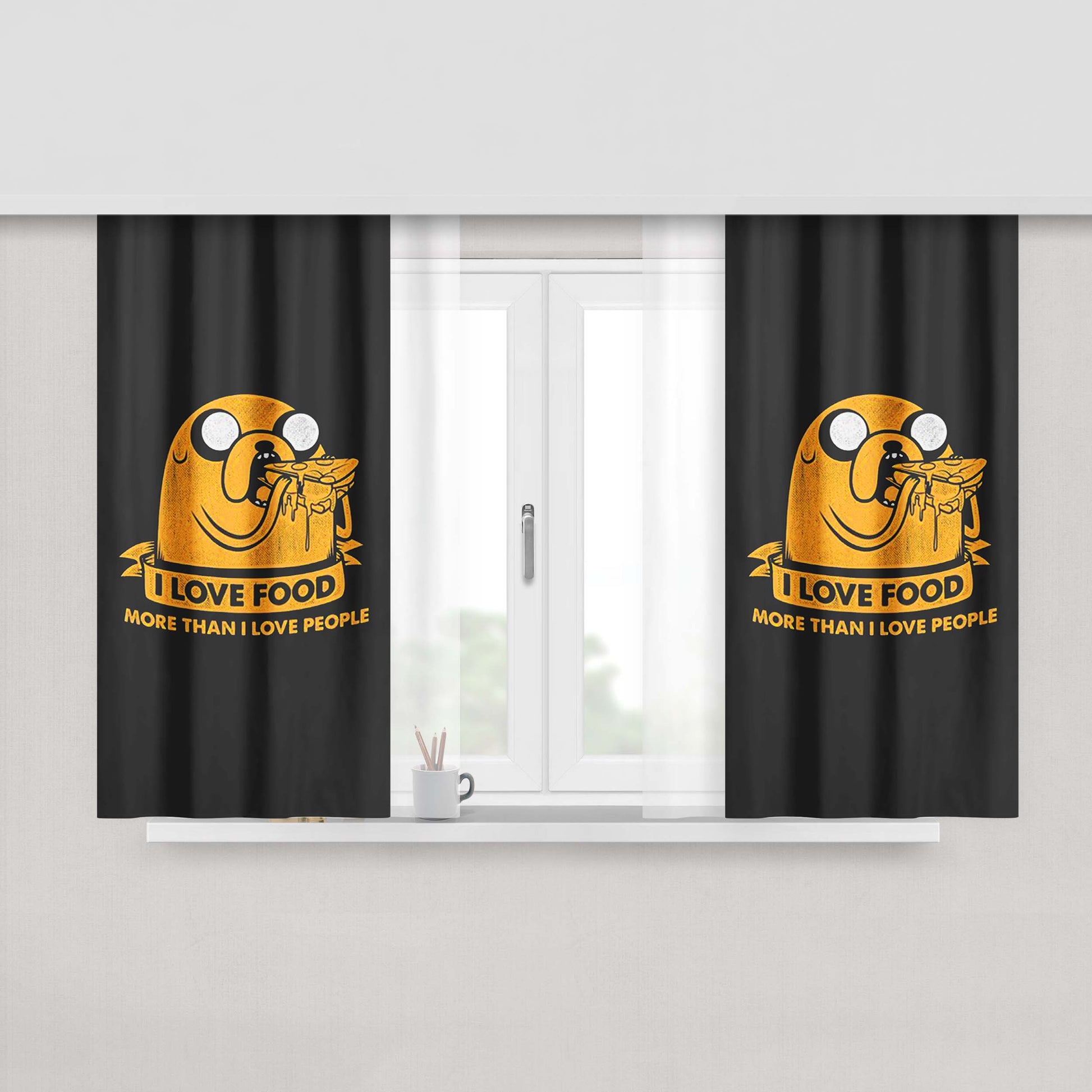 Jake Food Adventure Peach Skin Window Curtains