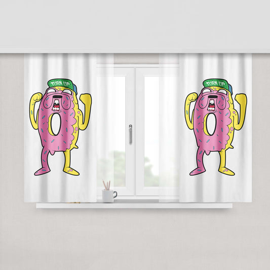 Jake Turned Up Peach Skin Window Curtains
