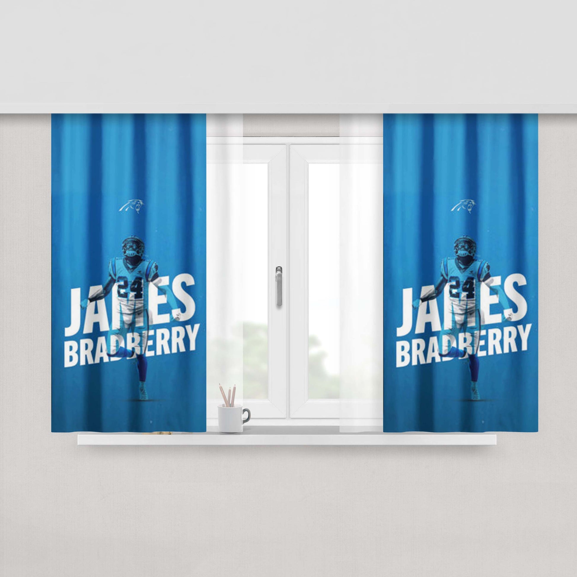 James Bradberry Carolina Panthers Peach Skin Window Curtains
