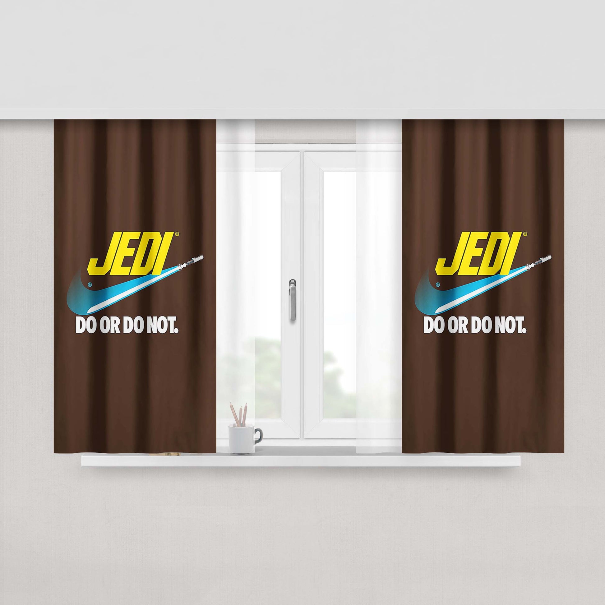 Jedi Do Or Do Not Peach Skin Window Curtains