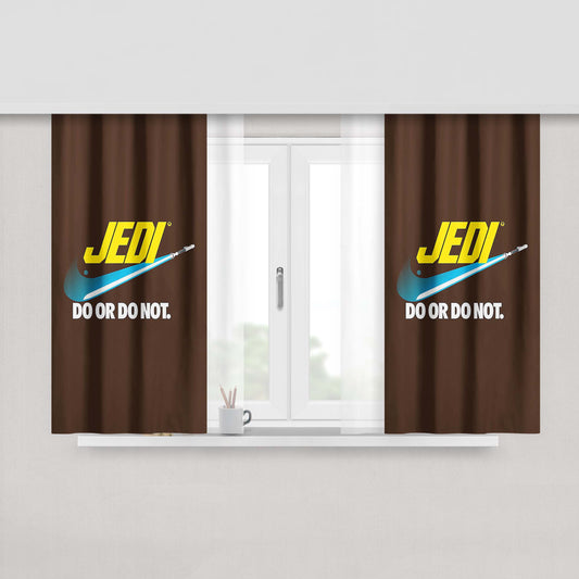 Jedi Do Or Do Not Peach Skin Window Curtains