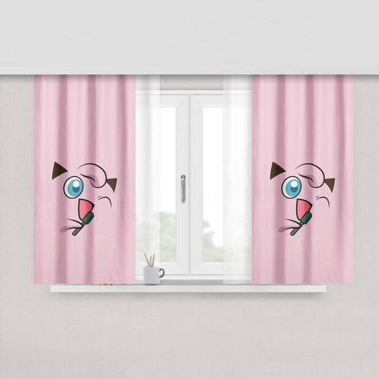 Jigglypuff Pokemon Peach Skin Window Curtains