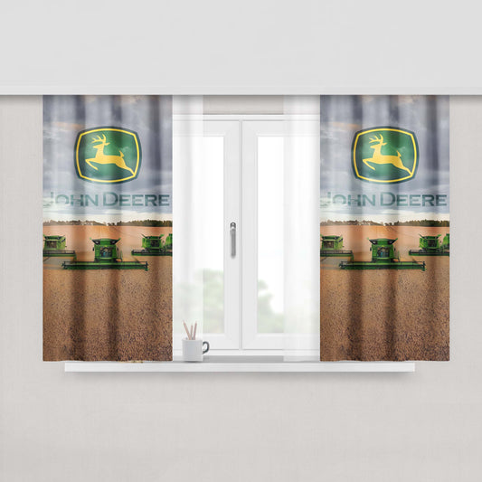 John Deere Logo 6 Peach Skin Window Curtains