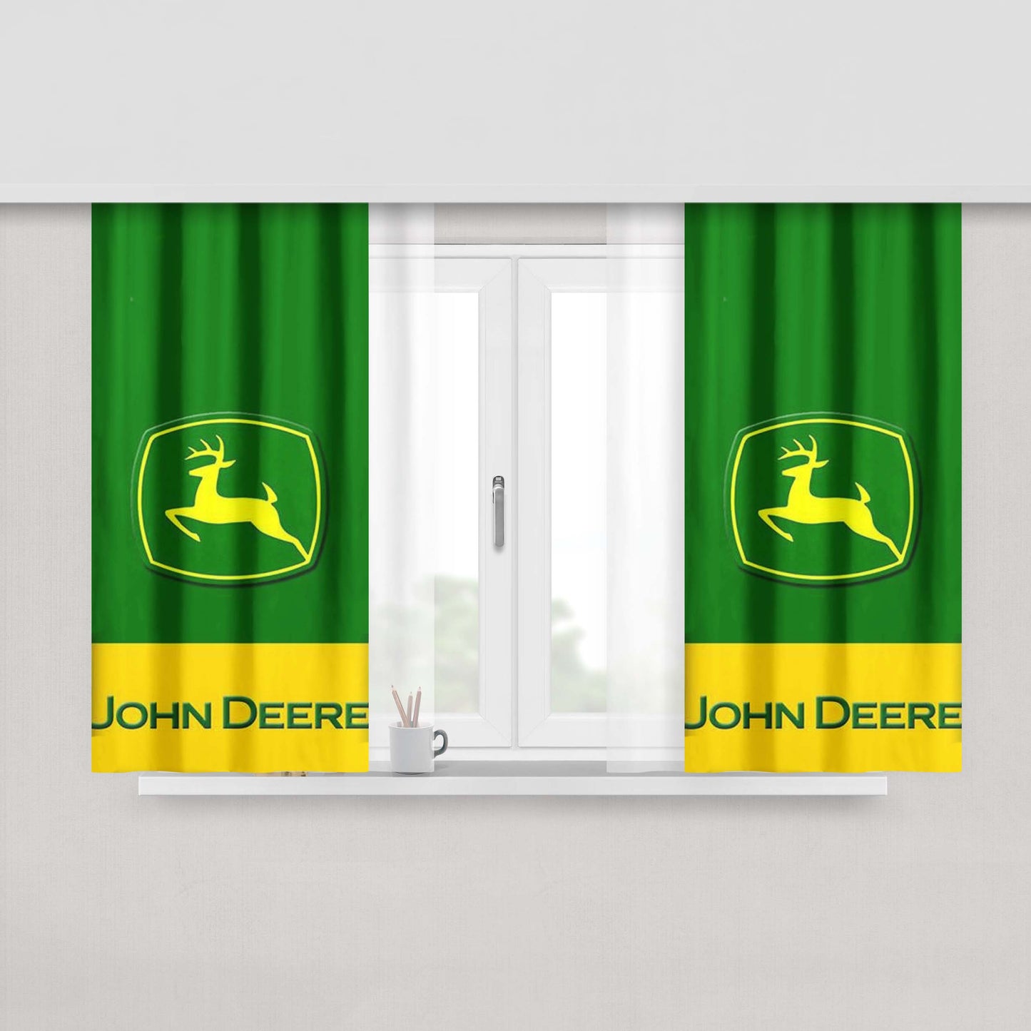 John Deere Peach Skin Window Curtains