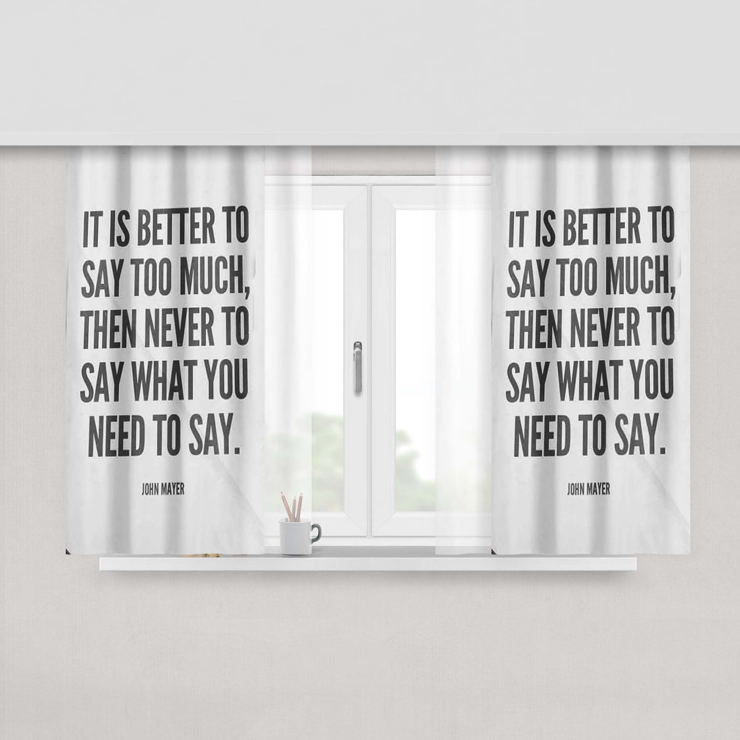 John Mayer Quotes Peach Skin Window Curtains