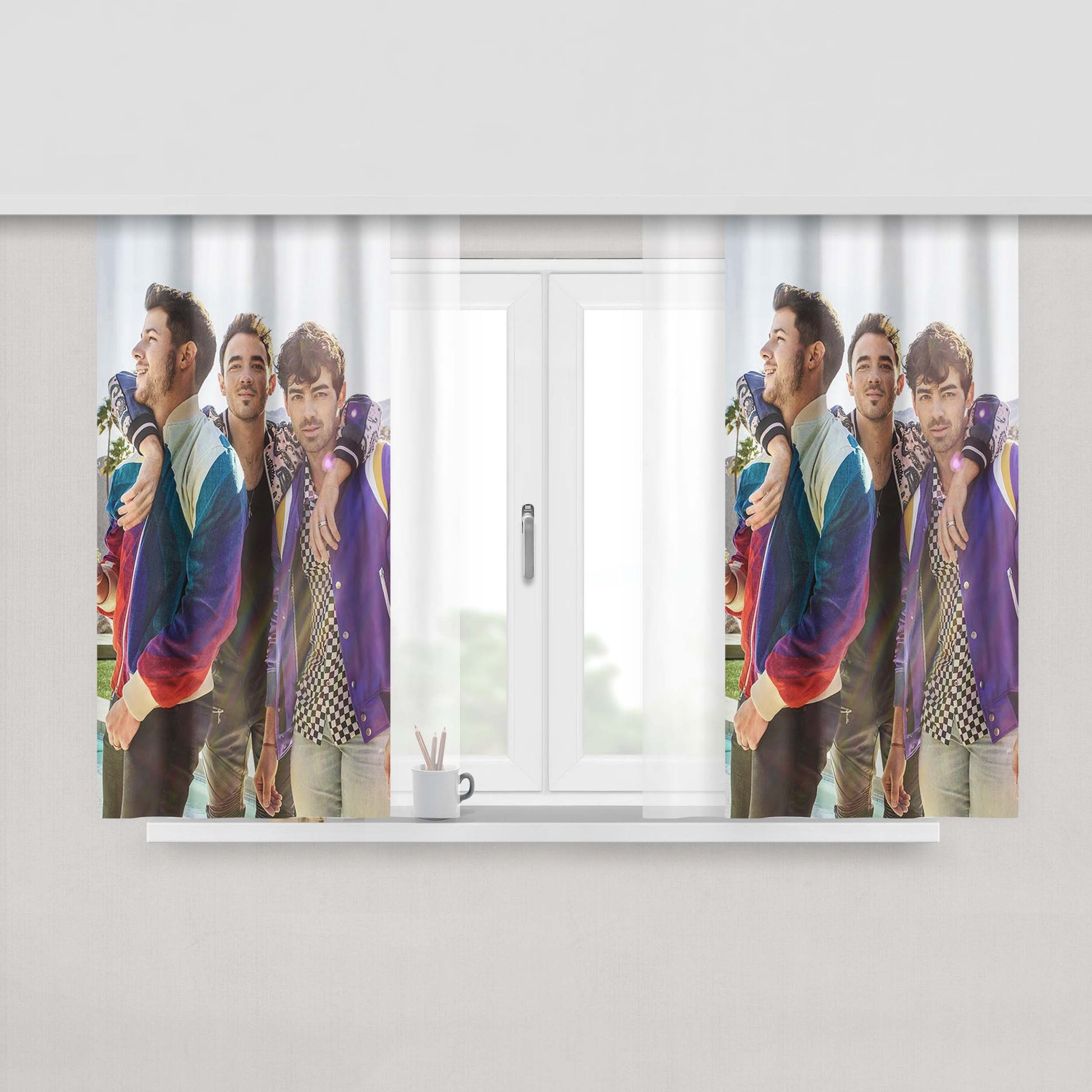 Jonas Brothers Photos Peach Skin Window Curtains