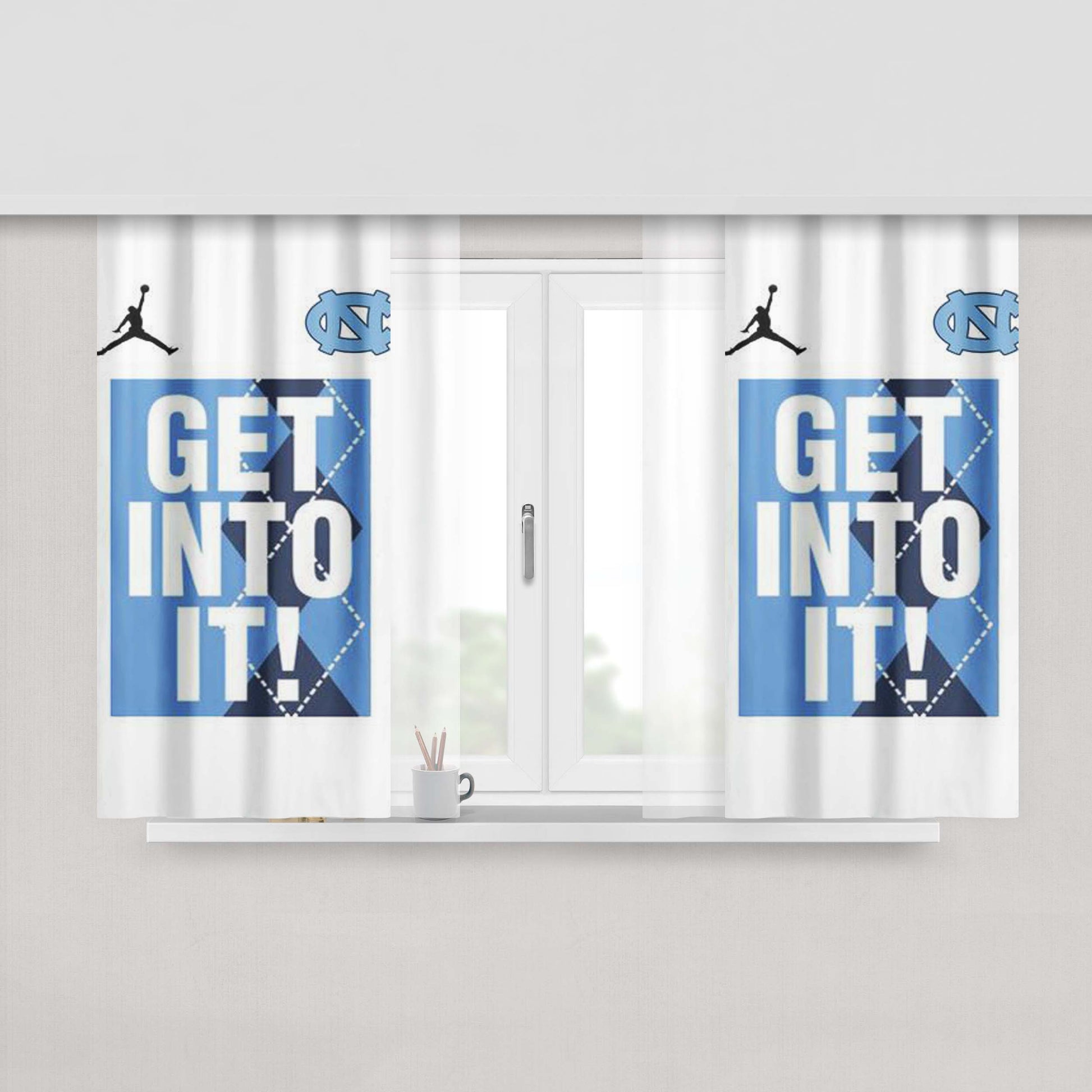 Jordan College Mentality Legend Unc North Carolina Peach Skin Window Curtains