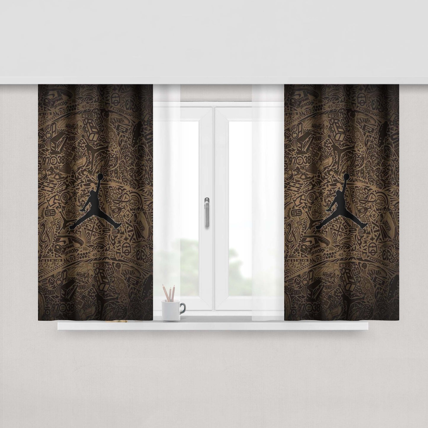 Jordan Pattern Peach Skin Window Curtains
