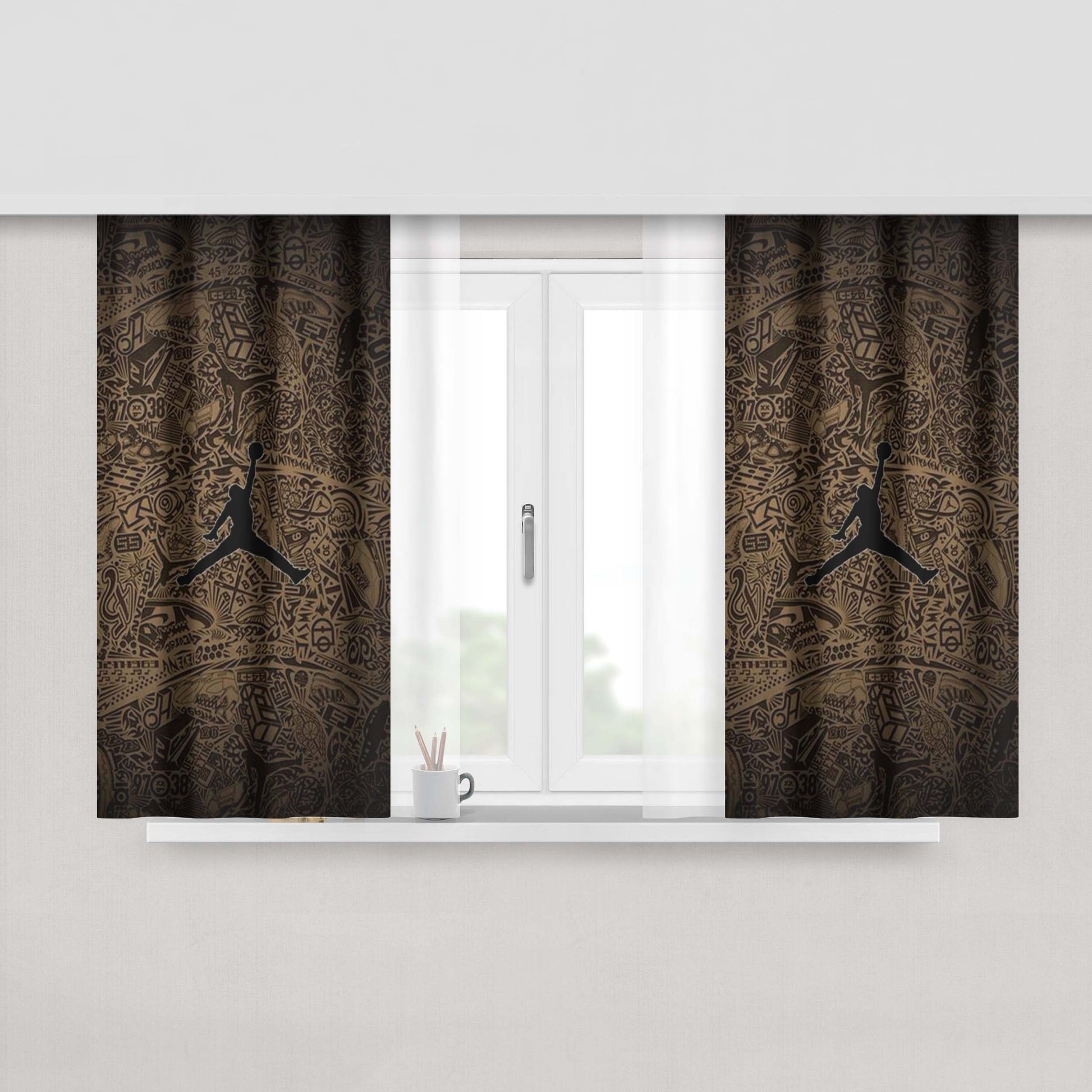 Jordan Pattern Peach Skin Window Curtains