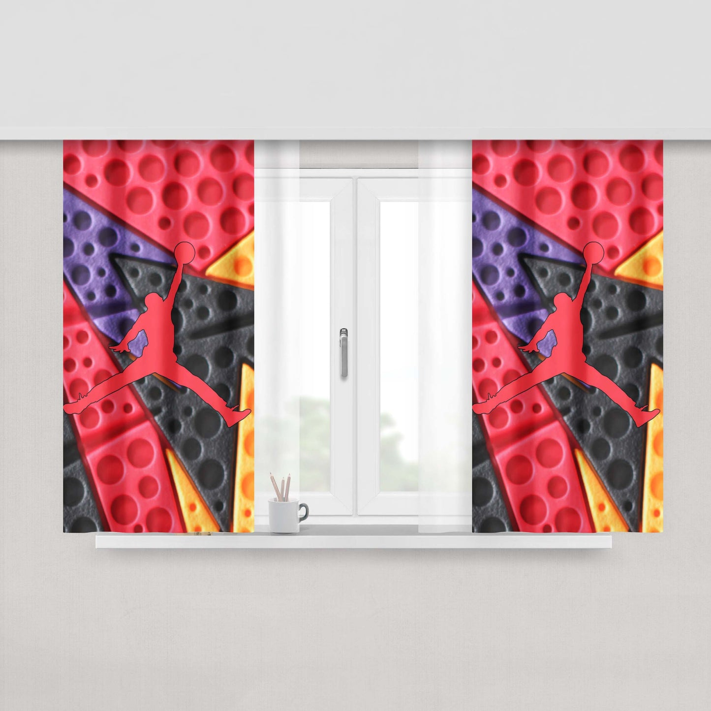 Jordan Retro 7 Raptors Peach Skin Window Curtains