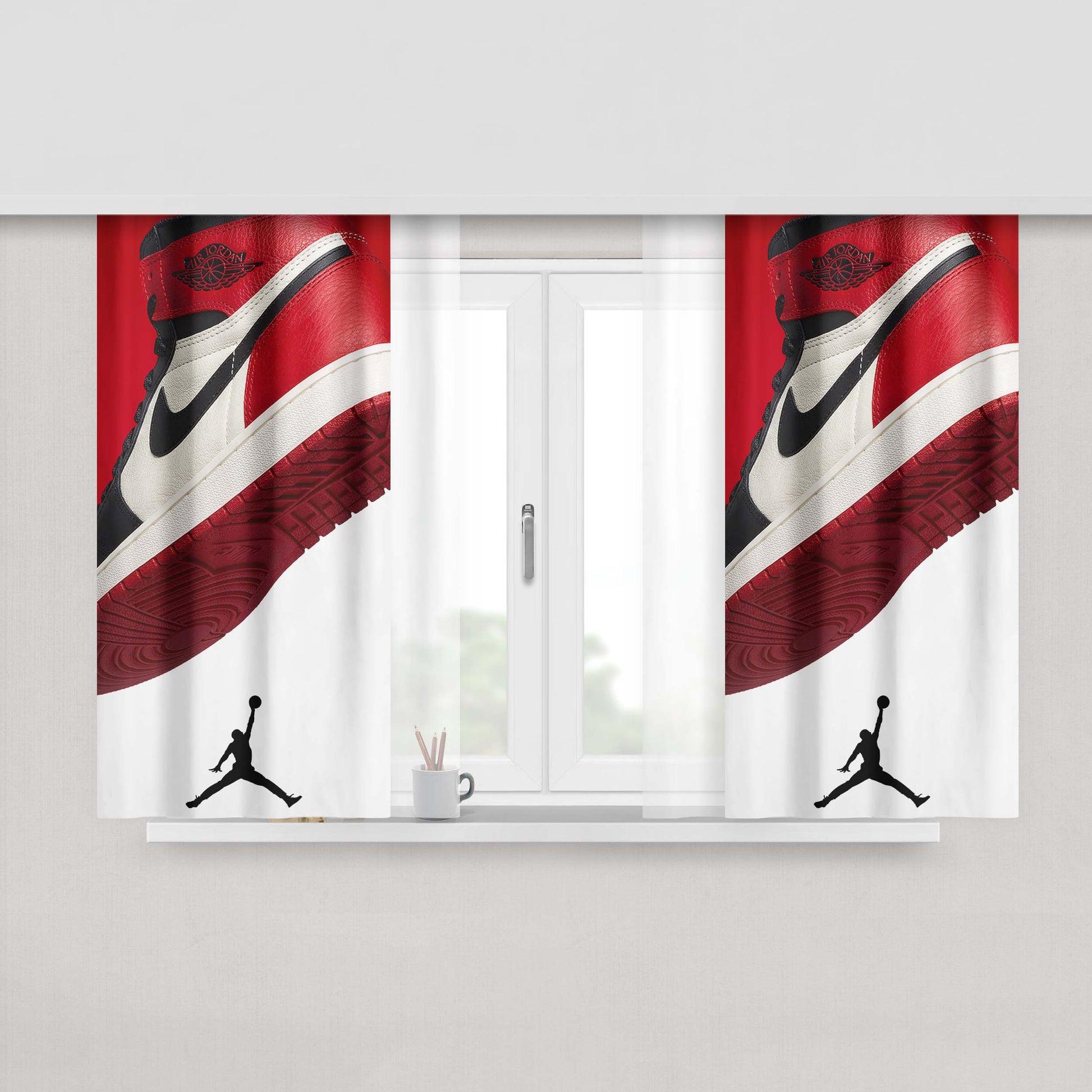 Jordan Retro Sneaker Peach Skin Window Curtains