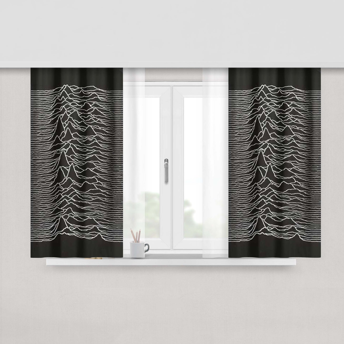 Joy Division Unknown Pleasures Peach Skin Window Curtains