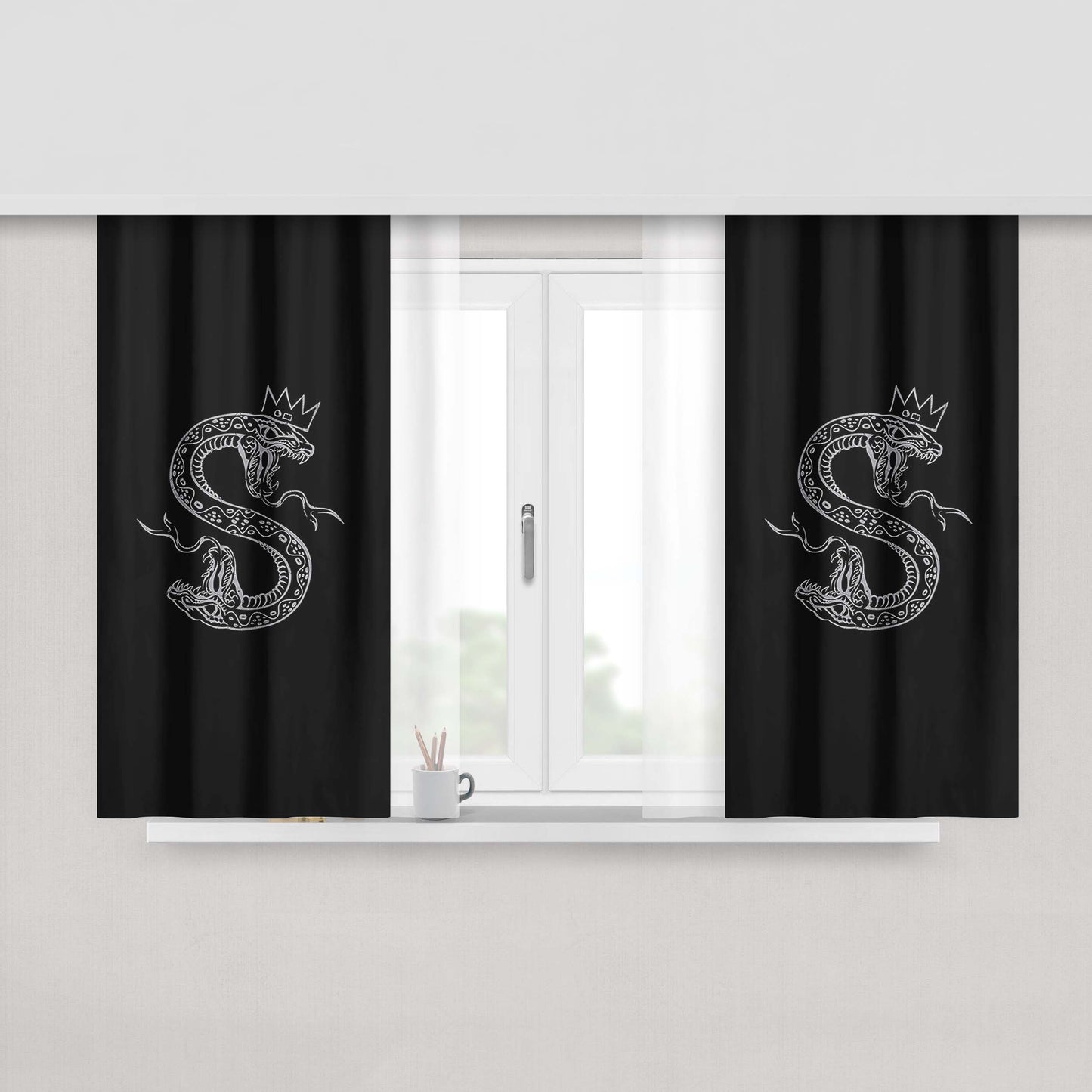 Jughead Snake Serpent Tattoo Peach Skin Window Curtains