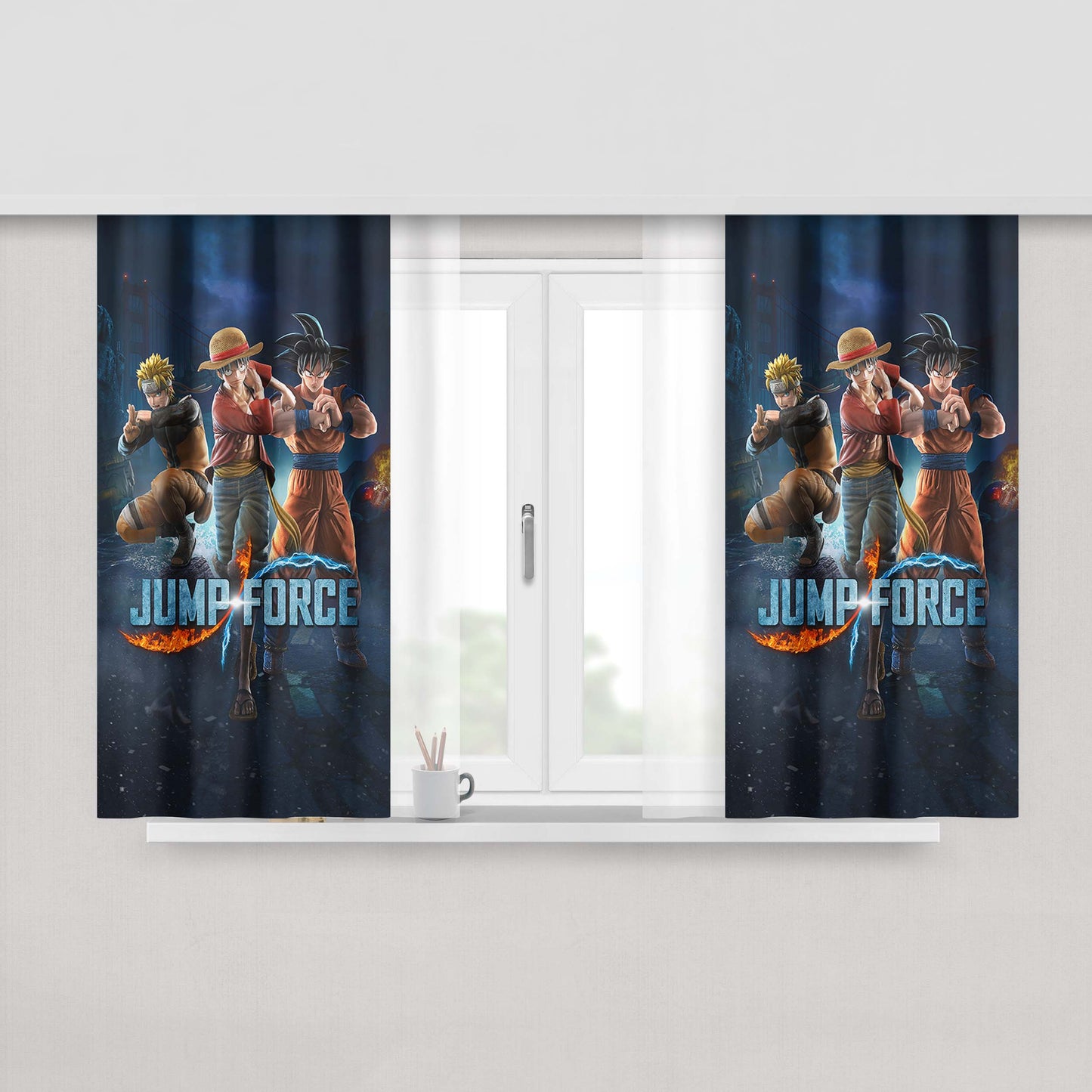 Jump Force Fighting Games Peach Skin Window Curtains