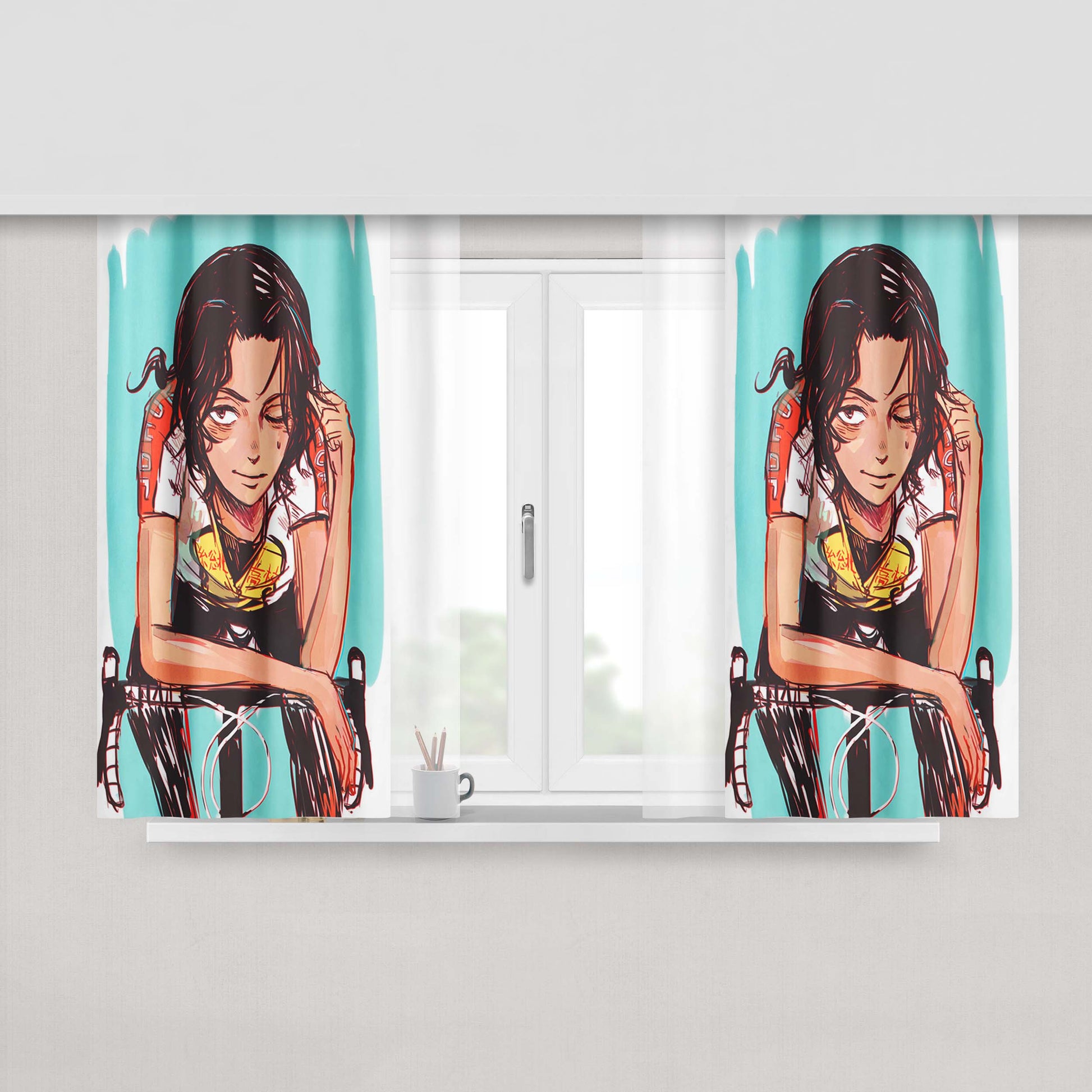 Junta Teshima Yowamushi Pedal Peach Skin Window Curtains
