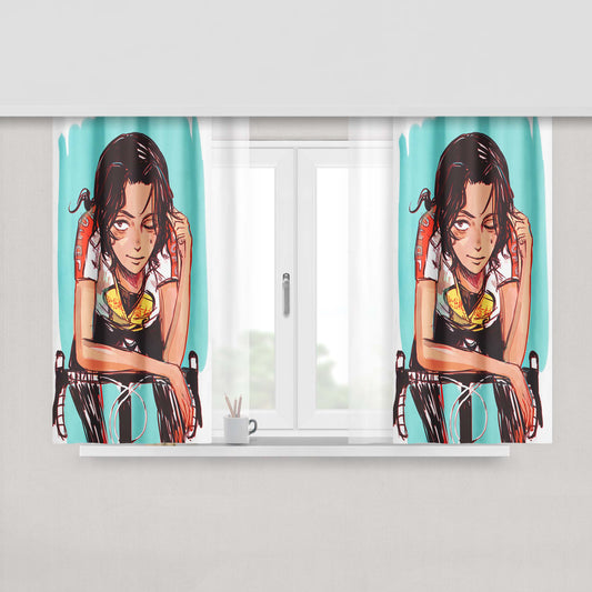 Junta Teshima Yowamushi Pedal Peach Skin Window Curtains